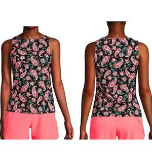 Lands End Tankini Top Size 10 Pink Paisley